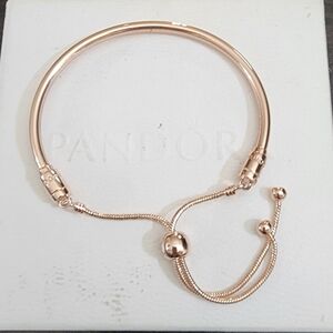 Pandora Rose Bracelet Rigid Adjustable Closure  Rose Gold